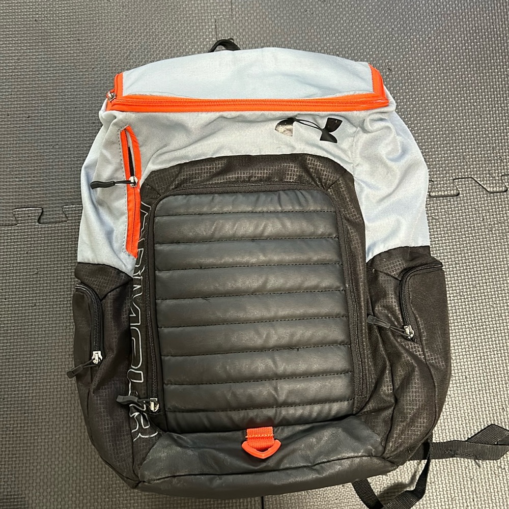Under armor, sports gym, fitness exercise, workout bag backpack